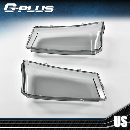 G-PLUS Front Headlight Lens Cover Compatible with 2003-2006 Chevy Silverado, Left & Right Side (Smoky Lens)