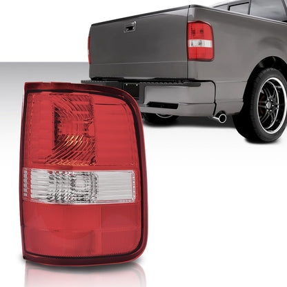 G-PLUS Tail Lights Compatible with Ford F150 King Ranch, Lariat, XL 2004-2006,Red Lens Right Passenger Rear lamps Luces Traseras, Faros Traseros 5L3Z13404CA, 6L3Z13404BA, FO2801182Assembly