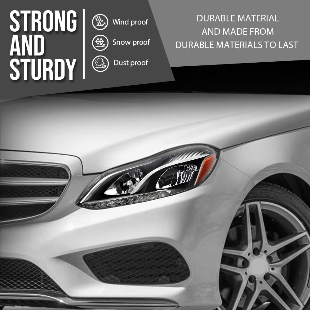 G-PLUS Headlight Lens Cover Compatible with Benz E-Class W212 E350 E500 E63 2014 2015 2016 Left & Right Side A2129063403, A2129063303 Front Headlamp Lens Cover Clear