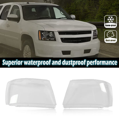 G-PLUS Headlight Lamps Protector Clear Lens Cover Clear Compatible with 2007-2014 Chevy Tahoe Suburban 1500/2007-2013 Chevy Avalanche Suburban 2500
