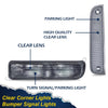 G-PLUS Corner Lights & Bumper Signal Lights Compatible with 1997-2001 Jeep Cherokee XJ,4 Pieces (Smoky lens Chrome Housing Amber Reflector)