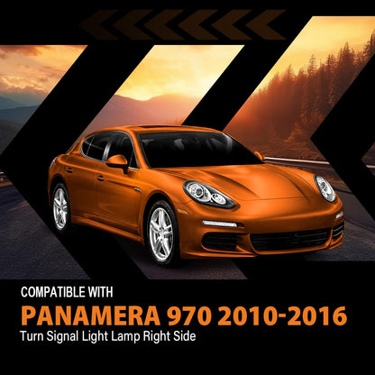 G-PLUS Front Right Side Fender Turn Signal Light Lamp Compatible with Porsche Panamera 970 97 2010-2016 97063104401 Direct OE Replacement Black