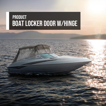 G-PLUS White Boat Plastic Ski Locker Door Cover Lid w/Hinge Kits Compatible with Most Boats, Such as Fishing Boat, Sailboats, Motorboat, Kayaks and Canoes