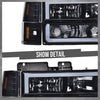 G-PLUS LED Headlights Assembly w/Bulbs Fit GMC C1500 K1500 Yukon 1994-1999, Fit GMC C2500 C3500 K2500 K3500 1994-2000, Left & Right Headlamps Assembly, Smoky Lens Black Housing Amber Reflector