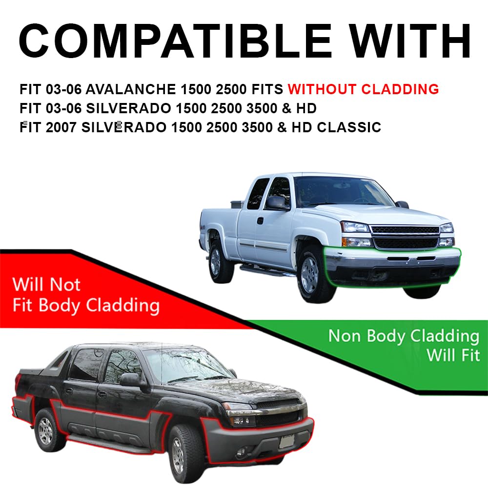 G-PLUS LED DRL headlights, Compatible with 2003 2004 2005 2006 Chevy Silverado 1500/1500 HD/2500 HD/3500 Bumper Headlamps, Smoky Lens Black Housing Clear Reflector,faros delanteros