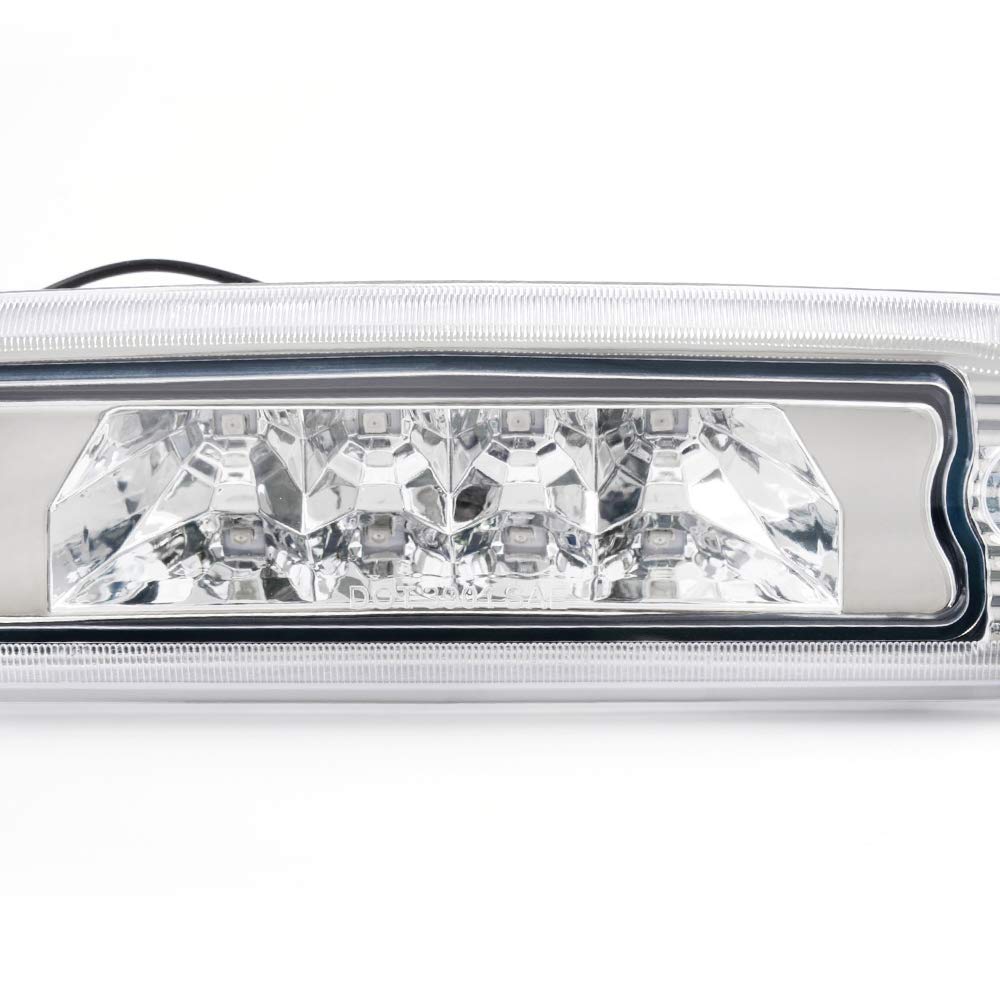 G-PLUS LED Third 3rd Brake Cargo Light Compatible With 1997-2001 Cherokee, Rear Roof Center High Mount Stop Tail Light Replacement (Chrome Housing Clear lens)
