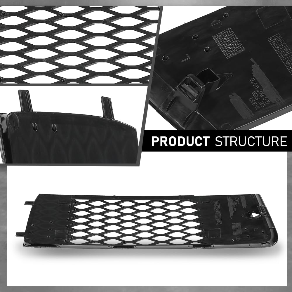 G-PLUS Pair Fog Light Cover Grille, Compatible with Audi Q7 2010-2015, Left Driver & Right Passenger Side 2PC, 4L0807697B, 4L0807698B