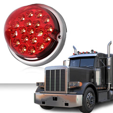 G-PLUS LED Marker Turn Signal Light Red Lens Warm White LED Universal Front View
