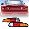 G-PLUS Tail Light Compatible with Chevy Camaro 1993-2002(3 PLUG),NOT Fit 2-Door Tail Lamps Yellow & Red & Clear Lens Halogen Black Housing 5976519 5976520 Luces Traseras Rear Brake Lamps Assembly