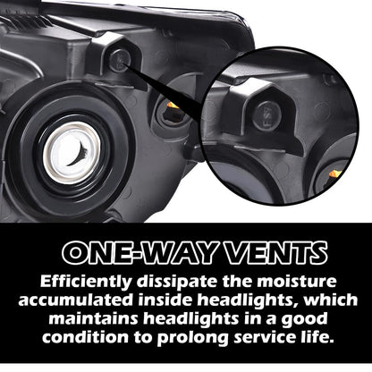 G-PLUS Headlights Compatible with Toyota Tundra 2007-2013/Compatible with Toyota Sequoia 2008-2017 Headlamps Pair Halogen Smoky Lens Black Housing Amber Reflector,faros delanteros