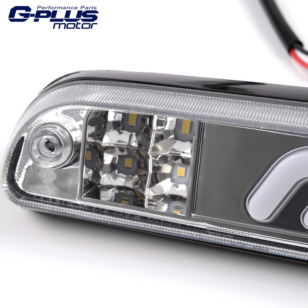 G-PLUS Rear LED Third Brake Light Compatible With 1999-2016 Ford F250 F350 F450 F550 SD Super Duty,3RD Cargo Led Tail Lamps Clear lens Chrome Housing Tercera Luz De Freno