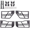 G-PLUS Tubular Doors Compatible With 2007-2018 Jeep Wrangler JK Unlimited 4 Doors Rock Crawler Off Road Replacement Front & Rear Tube Doors Without Mirror (Hardware Included) Steel Textured Black