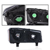 G-PLUS Headlights Assembly + Tail Lights Fit Chevy Silverado 1500 1500 HD 2500 2500 HD 2003-2006, Smoky Lens Black Housing Clear Reflector Headlamps Assembly Dark Red Taillights
