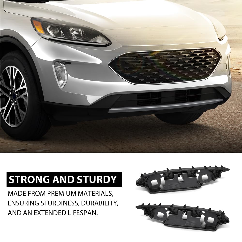 G-PLUS Front Bumper Support Bracket Set Compatible with Ford Escape 2020-2024 FO1042162, FO1043162, LJ6Z17C947A, LJ6Z17C946A Black 2PCS ASA