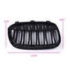Front Kidney Grille Replacement For BMW X1 F48 F49 2016-2020 Double Line Glossy Black Grill One Pair