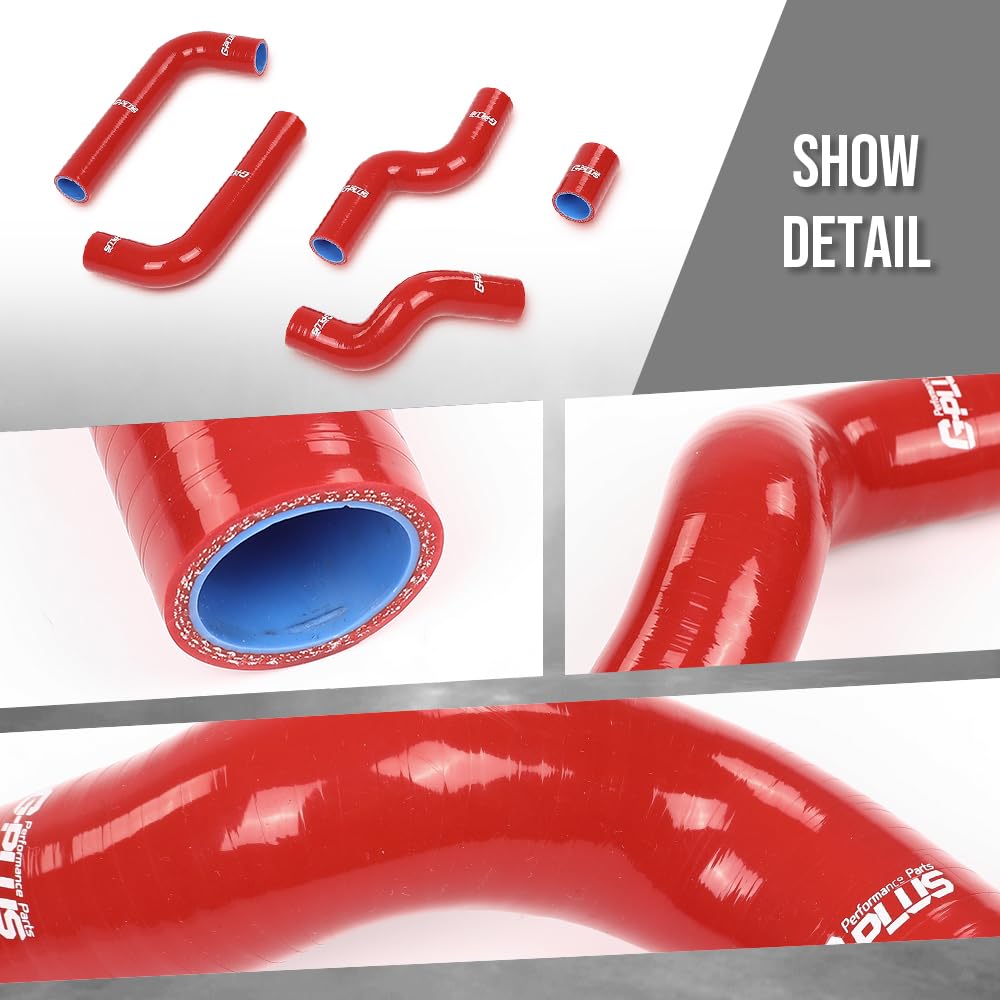 G-PLUS Silicone Radiator Hose Compatible with BMW 1600/1602/1800/1802/2002 Ti/Tii/Turbo 1966-1976 Red 5 Pcs