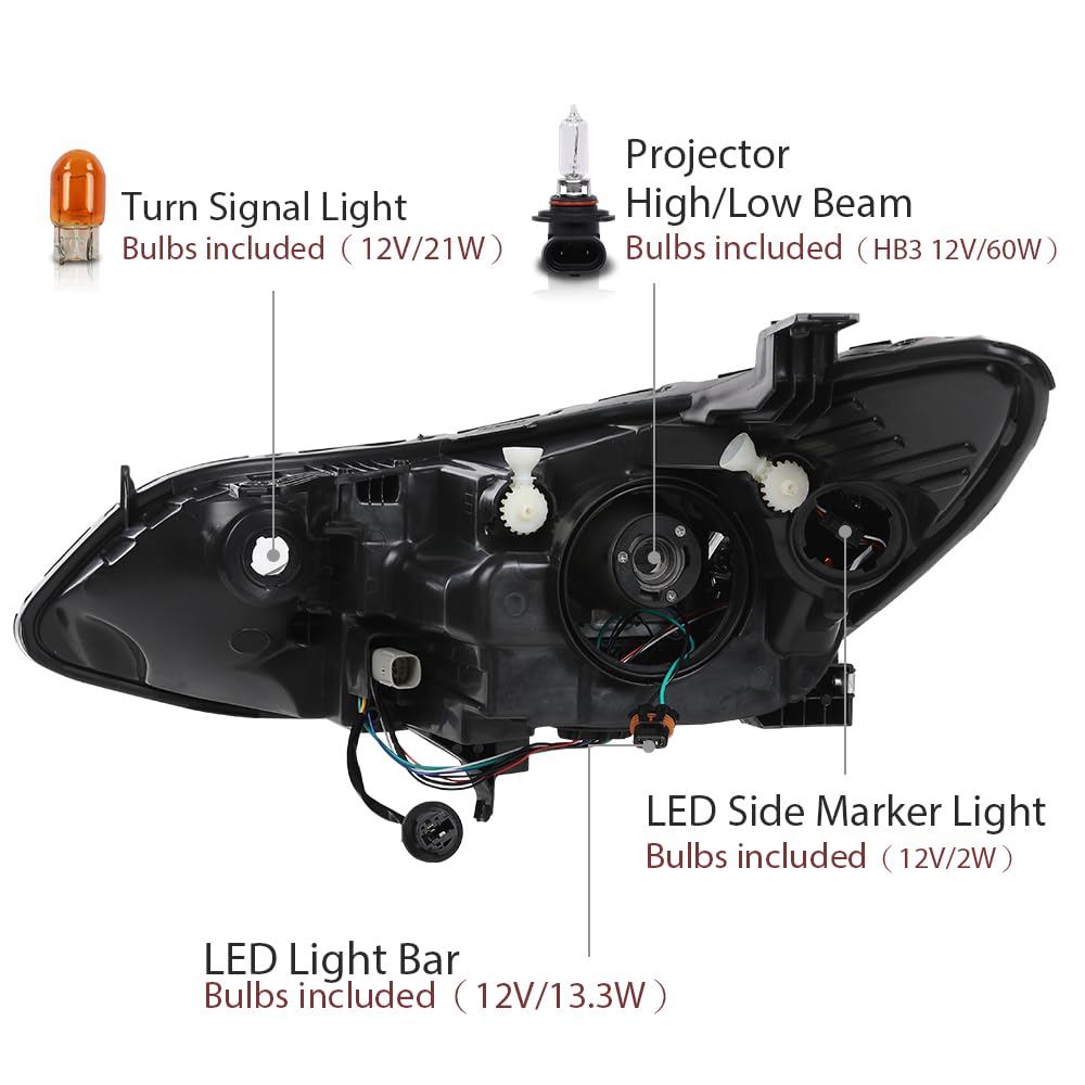 G-PLUS LED DRL Headlights Assembly w/Bulbs Driver and Passenger Compatible with Chevy Cruze 2016-2019 42680785 42680786 84106695 84156516 Bumper Headlamps,faros delanteros