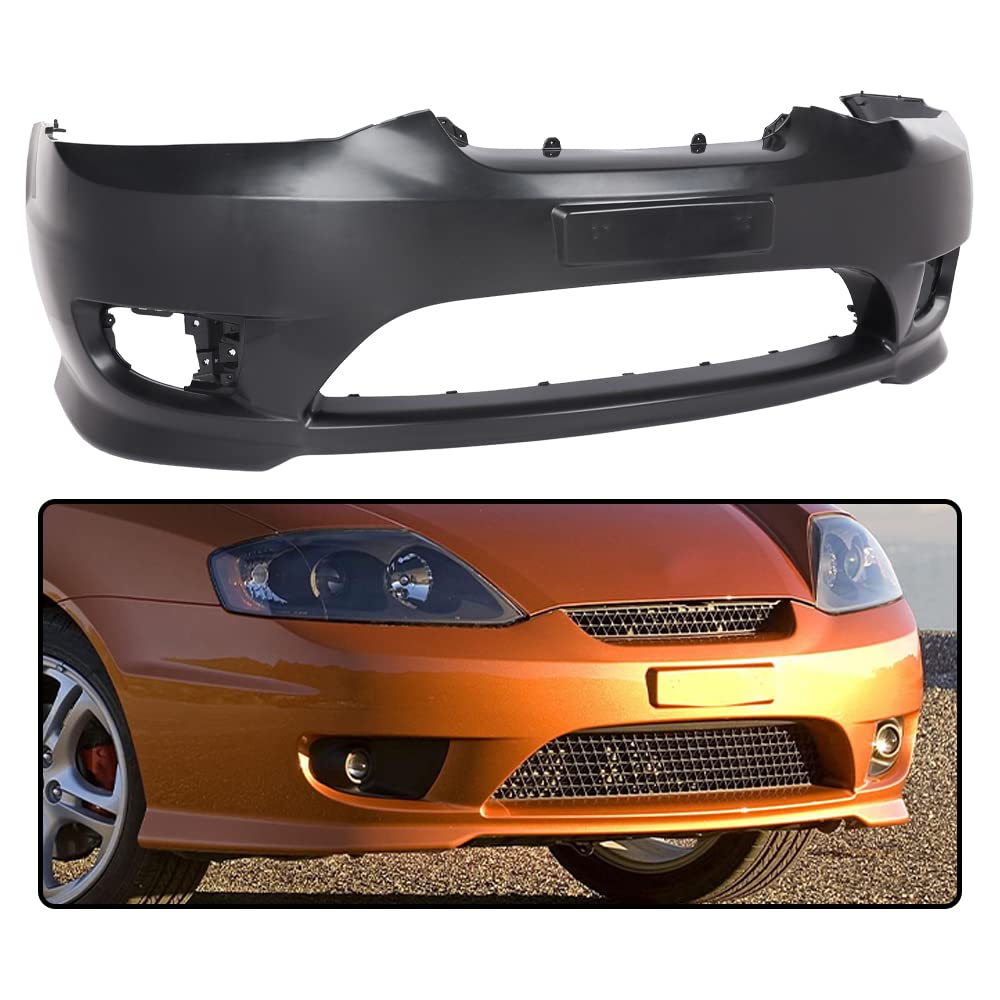 G-PLUS Front Bumper Cover Compatible with Hyundai Tiburon 2005-2006 Black Primed w/Fog Light Holes Replacemnet for 865112C500 HY1000153