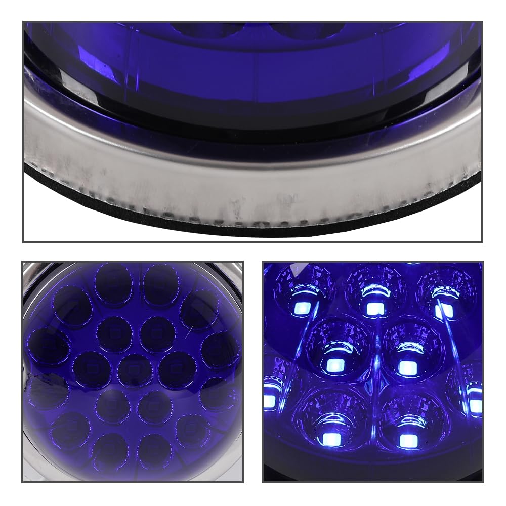 G-PLUS Blue Lens White LED Marker Turn Signal Light Lamp w/Base universal