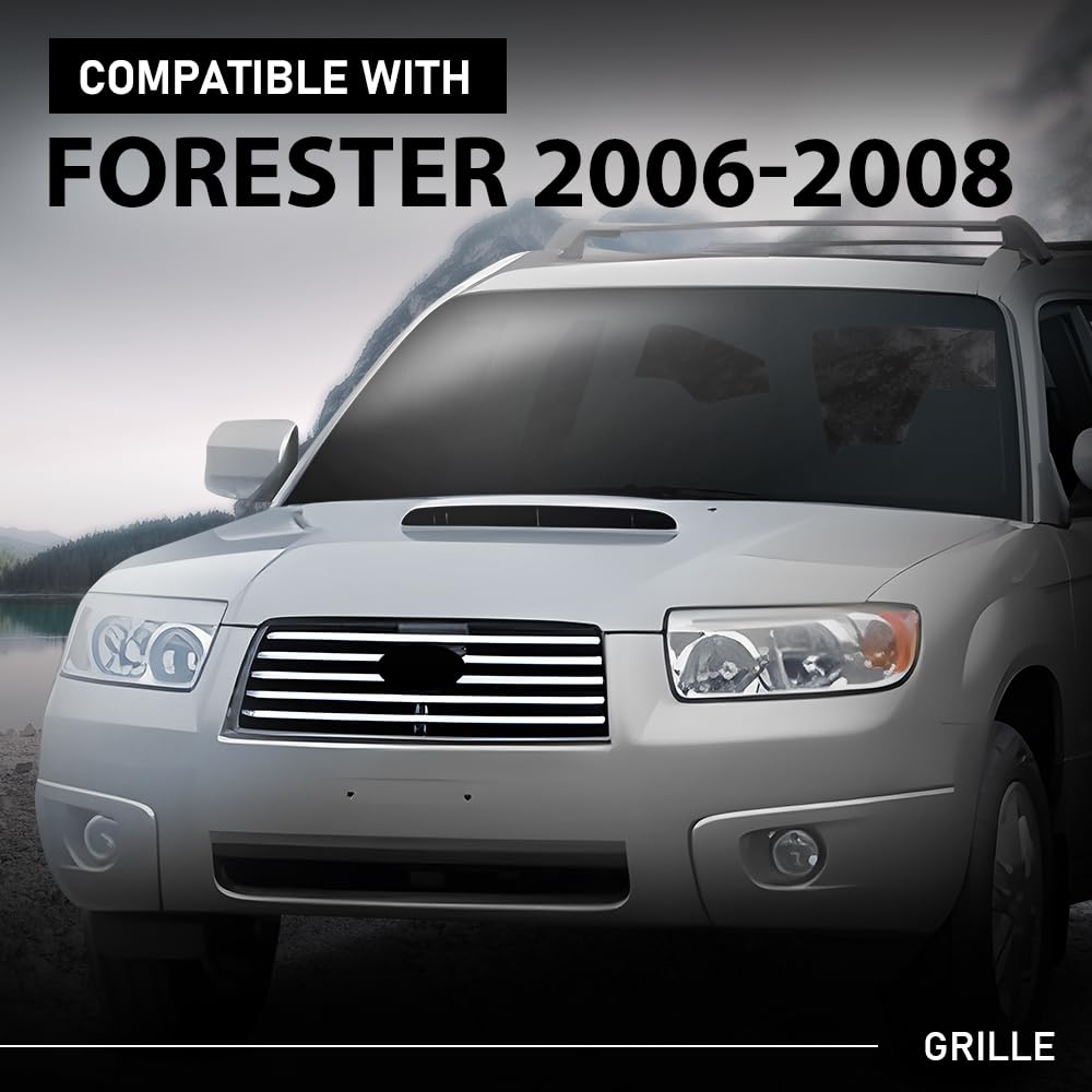 G-PLUS Front Bumper Grille Compatible with Subaru Forester 2006-2008 91121SA082, SU1200136