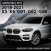 G-PLUS Headlight Lens Headlamp Cover Compatible with BMW X3 X4 G01 G02 G08 2018-2021 2PCS