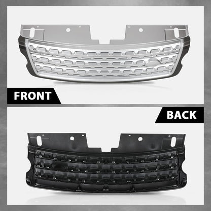 G-PLUS Front Grill Compatible with Land Rover Range Rover Vogue L405 2013 2014 2015 2016 2017 Silver Upper Grille LR055880