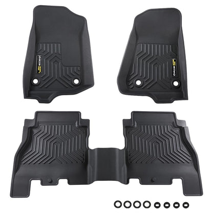 G-PLUS TPE Floor Mats Compatible with Jeep Wrangler JL Unlimited 4 Door 2018-2024(Not Fit for JK or 4XE) 1st & 2nd Row All Weather Car Liners Interior Accessories Cargo Liner