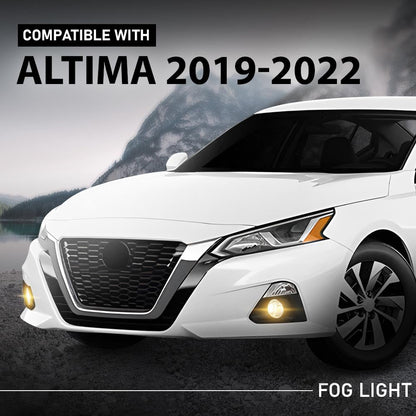 G-PLUS Fog Lights Lamps Left & Right Side Pair with Bezels & Wiring Harness Set Compatible with Nissan Altima 2019-2022 2615589929, 2615089929, 261556CA0A, 261506CA0A Black