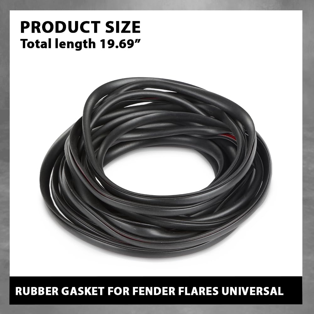 G-PLUS Fender Flare Rubber Seal 18 Feet(5.4864m) Edge Trim, Fender Flare Gasket Universal Fit for Car and Truck Wheel Wells