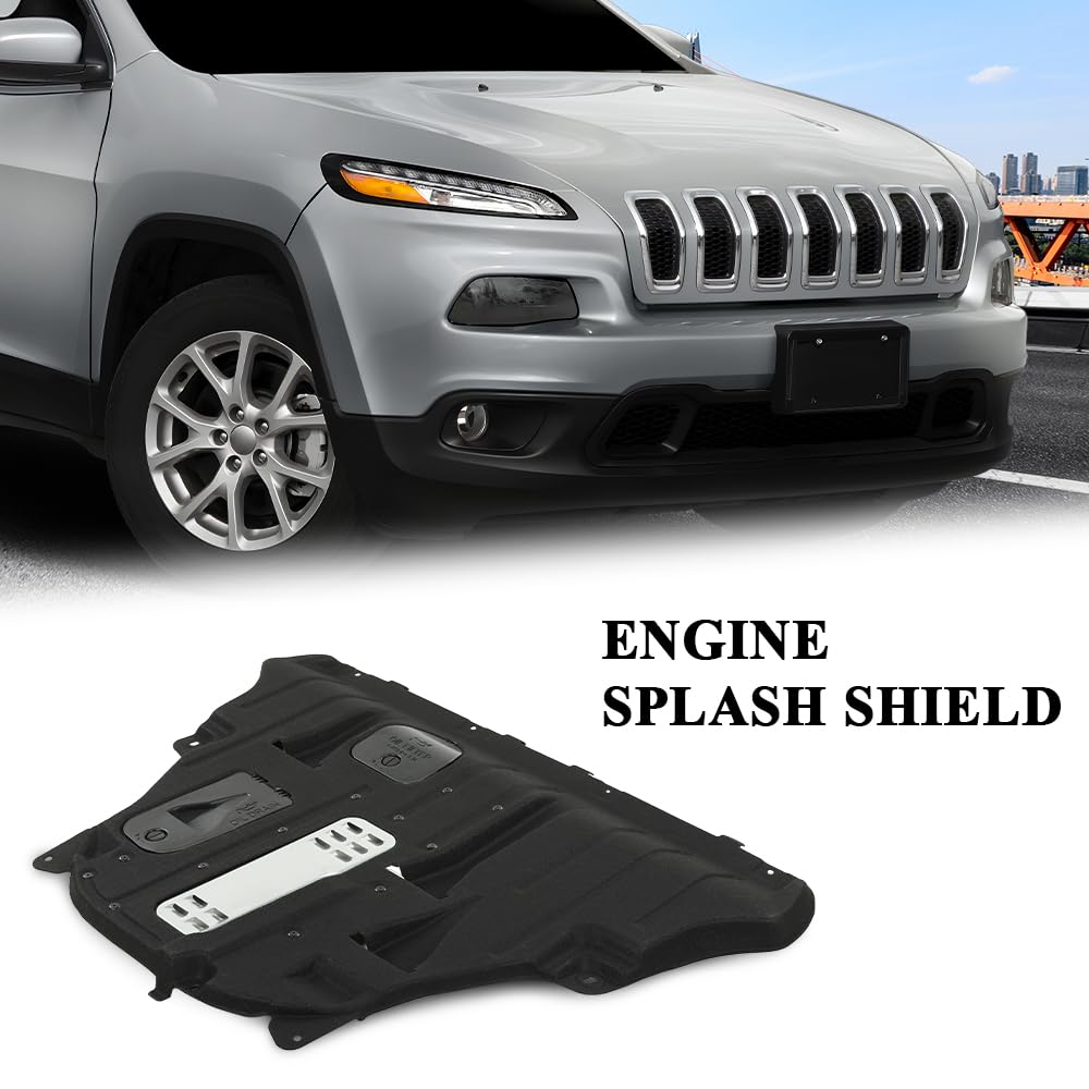 G-PLUS Engine Splash Shield Compatible with Jeep Cherokee 2015 2016 2017 2018 68102261AG CH1228156 Black