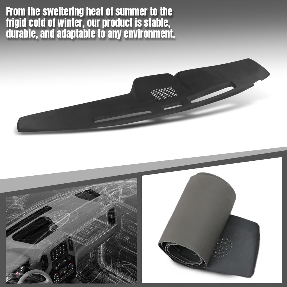 G-PLUS Dashboard Panel Dash Cover Compatible with Ford F100 F150 F250 F350 Bronco 1980 1981 1982 1983 1984 1985 1986, Black