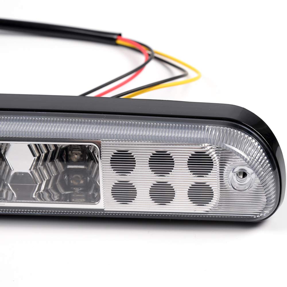 G-PLUS Rear LED Third Brake Light Compatible With 1999-2015 Ford F250 F350 F450 F550 Super Duty,(NOT Compatible With Harley-Davidson Edition), 3rd Stop Lamps,Clear lens Chrome Housing