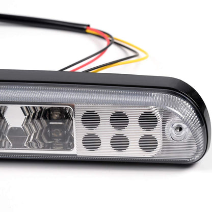 G-PLUS Rear LED Third Brake Light Compatible With 1999-2015 Ford F250 F350 F450 F550 Super Duty,(NOT Compatible With Harley-Davidson Edition), 3rd Stop Lamps,Clear lens Chrome Housing
