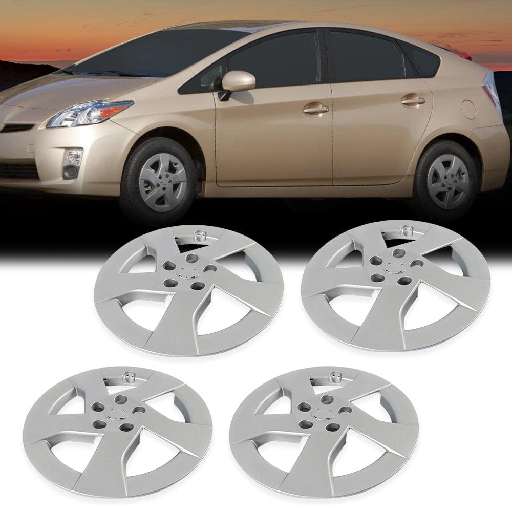 G-PLUS 4PCS Hubcap Wheel Cover Compatible with Toyota Prius 2010 2011 15´´ 38cm Auto Tire Replacement Exterior Cap 42602-47110 (Silver)