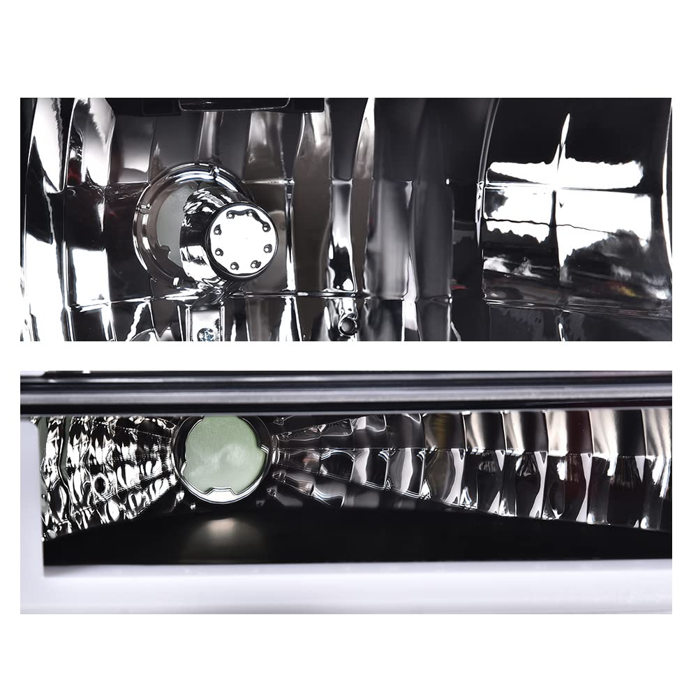 G-PLUS LED DRL Headlights, Compatible with 1992-1996 Ford Bronco F150 F250 F350,Fits Models with Halogen Headlights Only,Bumper Headlamp, Smoky lens Black Housing Amber Reflector