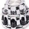 Wheel Center Caps 8 Lugs (Set of 4) Best for 16'' Van & Truck Rim Wheels Compatible for Chevy Silverado Suburban Avalanche GMC Sierra Yukon 1500 2500 - Chrome Black Replacement Hub Cover 5079