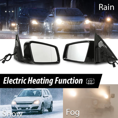 G-PLUS Rear View Mirror Driver and Passenger Side Compatible with Benz C Class W204 C200 C180 C300 2008-2013/Not Fit the Coupe 2048106376 2048106476 Glossy Black