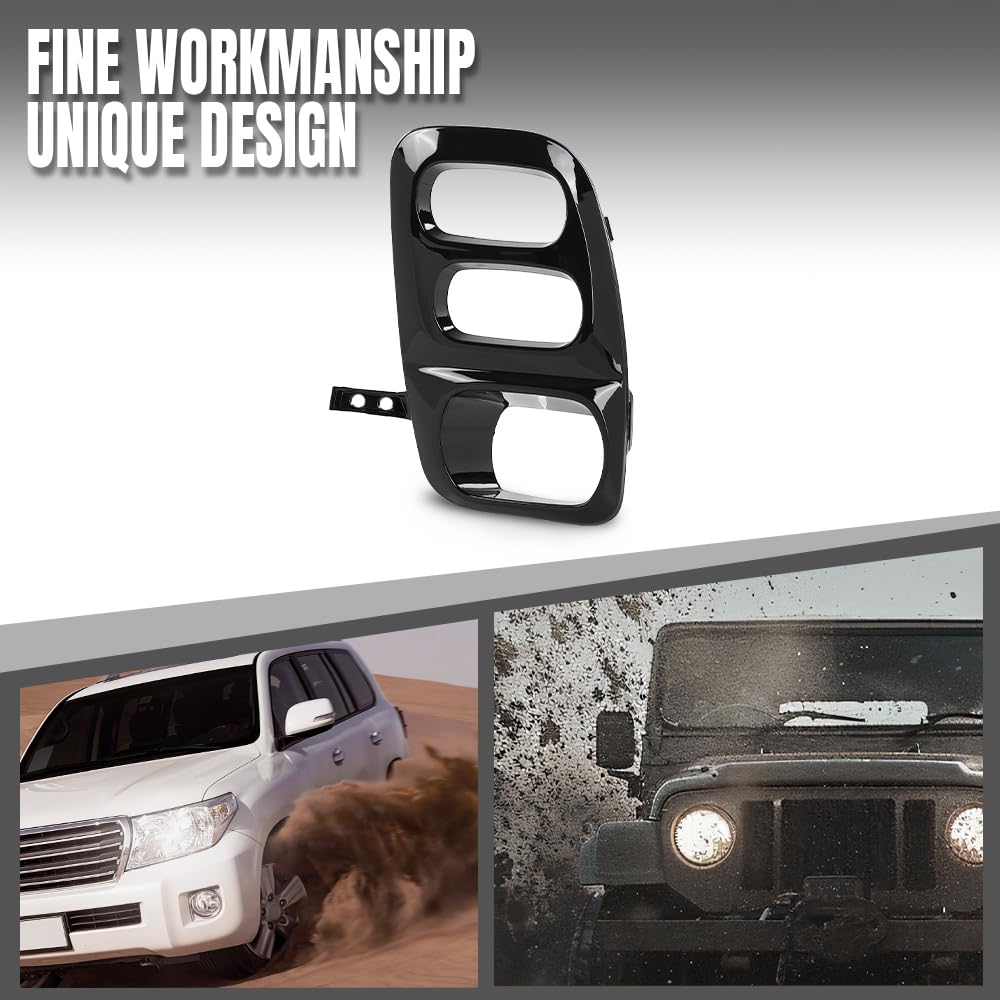 G-PLUS Fog Light Covers Front Driver Left Side Compatible with Honda Odyssey (submodel: Elite, Touring) 2021 2022 2023 2024 71107THRA60, HO1038162 Black