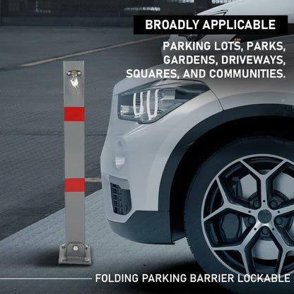 G-PLUS Folding Parking Barrier Lockable Car Bollard Driveway Car Safety Security Post