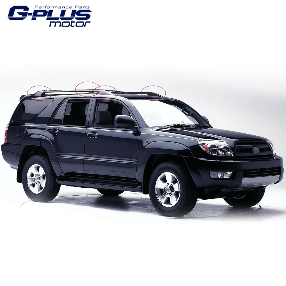 G-PLUS Roof Rack Bar Rail End Cover Shell Cap Compatible with 2003-2009 Toyota 4Runner,Roof Rail Rack 4Pcs (Black)