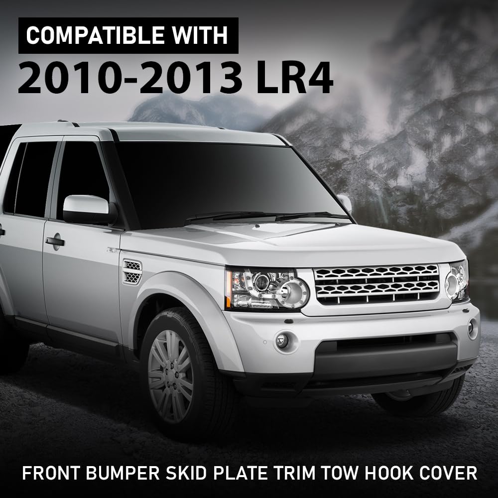 G-PLUS Front Bumper Skid Plate Trim Tow Hook Cover Compatible with LR4 2010-2013