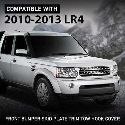 G-PLUS Front Bumper Skid Plate Trim Tow Hook Cover Compatible with LR4 2010-2013