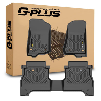 G-PLUS Floor Mat, Compatible with Jeep Gladiator 2020-2024, 1st & 2nd Row Full Set, All Weather Protection TPE Floor Liners Black