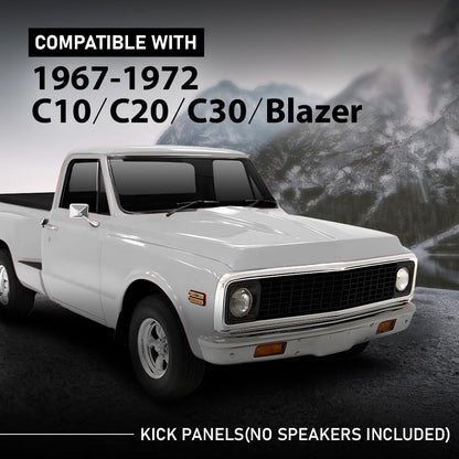 G-PLUS Speaker Kick Panels Pair Black Compatible with Chevy C30 C20 C10 Pickup Suburban Blazer 1967-1972