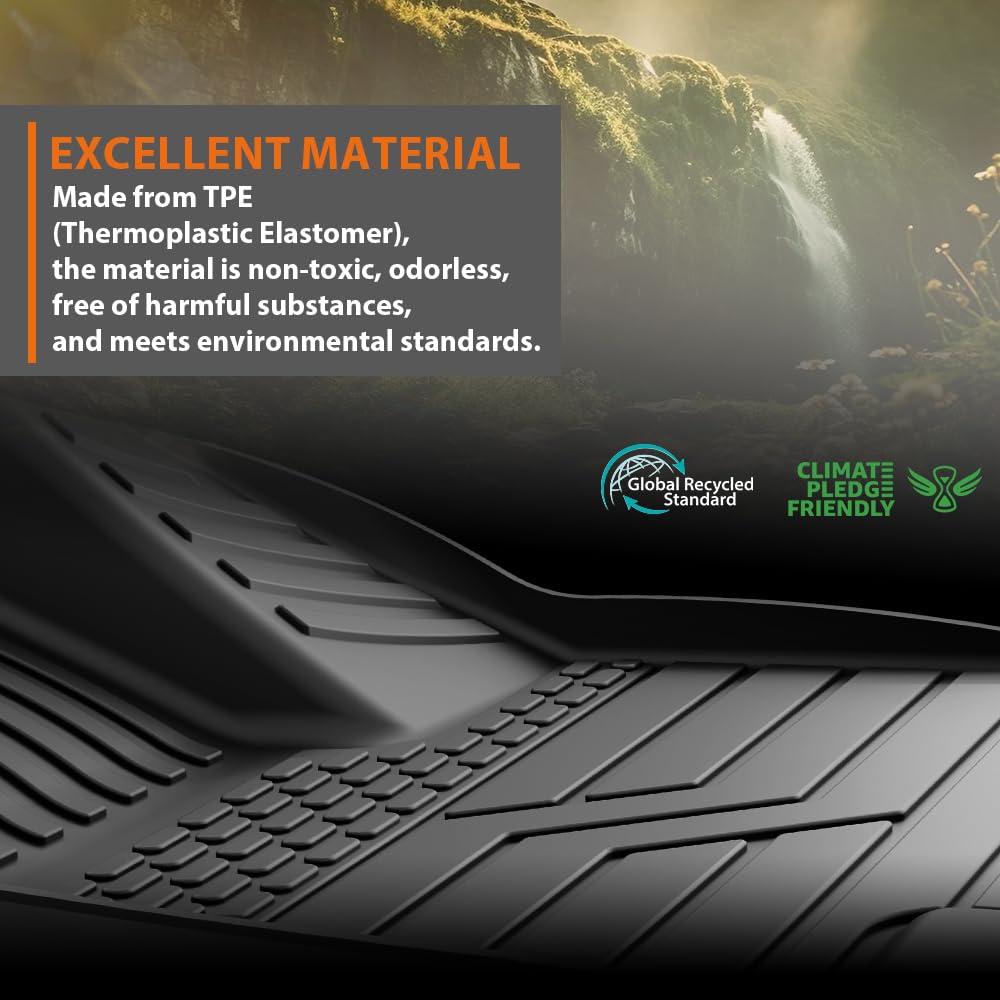 G-PLUS TPE Floor Mats Fit Nissan Pathfinder 2022-2026 7 & 8 Seats 1st & 2nd & 3rd Row & Trunk Mat Truck Accessories Cargo Liners All Weather Protection 5PCS Black Alfombras para Carro