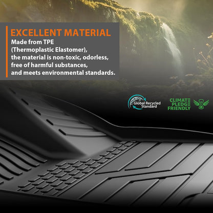 G-PLUS TPE Floor Mats Fit Nissan Pathfinder 2022-2026 7 & 8 Seats 1st & 2nd & 3rd Row & Trunk Mat Truck Accessories Cargo Liners All Weather Protection 5PCS Black Alfombras para Carro
