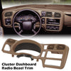 G-PLUS Dash Trim Bezel Cover Single Din Beige Compatible with Chevy Blazer S10 GMC Jimmy S15 Sonoma 1998 1999 2000 2001 2002 2003 2004 15013761 (Not Fit Double Din)