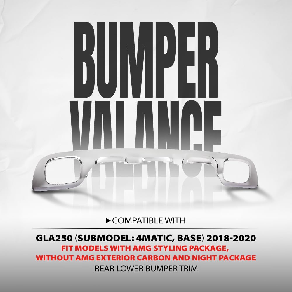 G-PLUS Rear Bumper Valance Panel Compatible with Benz GLA250 2018 2019 2020, Fit Models W/AMG Styling Package, W/O AMG Exterior Carbon and Night Package 1568855001, MB1195147 Sliver