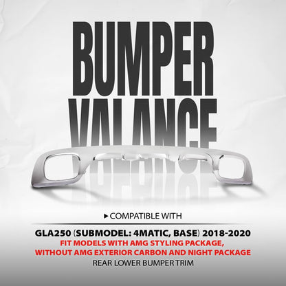 G-PLUS Rear Bumper Valance Panel Compatible with Benz GLA250 2018 2019 2020, Fit Models W/AMG Styling Package, W/O AMG Exterior Carbon and Night Package 1568855001, MB1195147 Sliver
