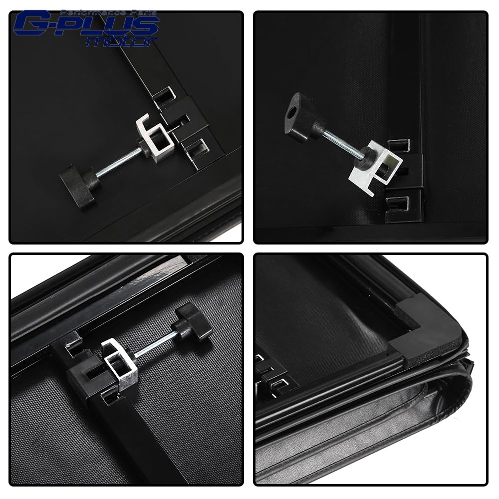 G-PLUS Soft Quad Fold Truck Bed Tonneau Cover Compatible with Toyota Tundra 2014-2019 8' Extra Long Bed
